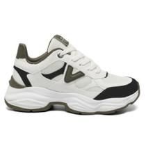 Tênis Casual Feminino Branco Preto Verde Via Marte 158-023-22 Tênis Casual Feminino Branco Preto Verde Via Marte 158-023-22