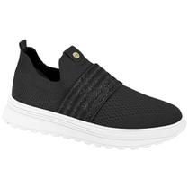 Tênis Casual Feminino Calce Fácil Moda Elástico Moleca - Preto Tênis Casual Feminino Calce Fácil Moda Elástico Moleca - Preto