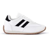 Tênis Casual Feminino Camurça Detalhe 2 Tiras