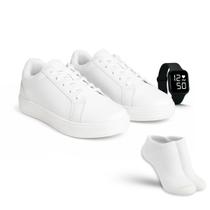 Tênis Casual Feminino Confortável Leve Dia a Dia Estilo Urbano Com Relogio Digital e Meia