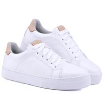 Tênis Casual Feminino Couro Flatform Dia a Dia Moderno