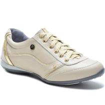 Tênis Casual Feminino Couro Palmilha Gel Leve Conforto