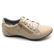 Tênis Casual Feminino Couro Palmilha Gel Zíper Leve Conforto Tênis Casual Feminino Couro Palmilha Gel Zíper Leve Conforto