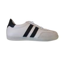 Tênis Casual Feminino em Couro Legítimo Branco Preto Sola Baixa Tênis Casual Feminino em Couro Legítimo Branco Preto Sola Baixa