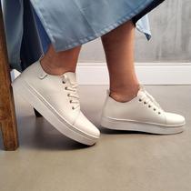 Tênis Casual Feminino Em Couro Legítimo Parvas Flat Tênis Casual Feminino Em Couro Legítimo Parvas Flat