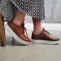 Tênis Casual Feminino Em Couro Legítimo Parvas Flat Tênis Casual Feminino Em Couro Legítimo Parvas Flat