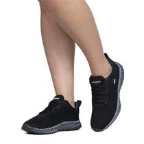 Tênis Casual Feminino Esportivo Preto Solado Chumbo Tênis Casual Feminino Esportivo Preto Solado Chumbo