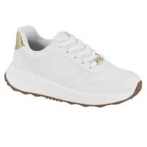 Tênis Casual Feminino Jogging 1452.100 Vizzano - Branco/Dourado