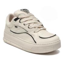 Tênis Casual Feminino Marfim Preto Via Marte 367-001-01 Tênis Casual Feminino Marfim Preto Via Marte 367-001-01