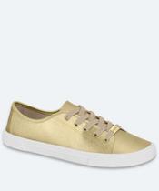 Tênis Casual Feminino Metalizado Moleca Dourado-34150 Tênis Casual Feminino Metalizado Moleca Dourado-34150