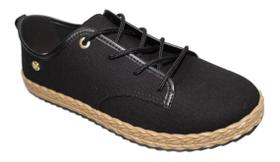 Tênis Casual Feminino Moleca 5696.105 Preto Lona 38