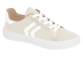 Tenis Casual Feminino Moleca Com Listra Branco Off Tenis Casual Feminino Moleca Com Listra Branco Off