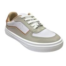 Tênis Casual Feminino Moleca Napa Branco/Cinza 5796.107