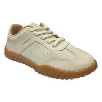 Tênis Casual Feminino Moleca Napa Off White/Marrom 5817.101 Tênis Casual Feminino Moleca Napa Off White/Marrom 5817.101