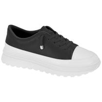 Tênis Casual Feminino Napa Preto Branco Moleca 5809.102 Tênis Casual Feminino Napa Preto Branco Moleca 5809.102