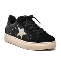 Tênis Casual Feminino Nobuck Max Glitter Napa Via Marte