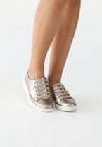 Tênis Casual Feminino Prata Velha Couro Legítimo Confortável