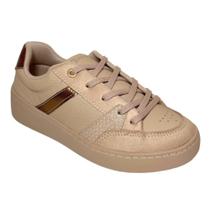 Tênis Casual Feminino Ramarim Flatform Nude/Dourado 24-76203