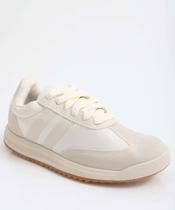 Tênis Casual Feminino Recorte Off White-83096