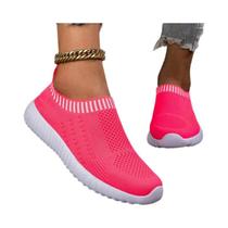 Tênis Casual Feminino Respirável de Malha - Sapatos Esportivos Vulcanizados para Verão