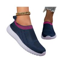 Tênis Casual Feminino Respirável de Malha - Sapatos Esportivos Vulcanizados para Verão