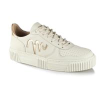 Tênis Casual Feminino Sandro Moscoloni Couro Anita Off White/Dourado