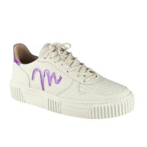 Tênis Casual Feminino Sandro Moscoloni Couro Anita Off White/Roxo