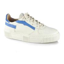 Tênis Casual Feminino Sandro Moscoloni Couro Mariah Off White/Azul