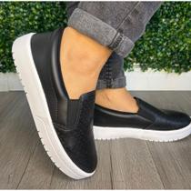 Tenis Casual Feminino Slip On Calce Facil Confortavel Leve Moda Moleca 5791.118 - Preto Tenis Casual Feminino Slip On Calce Facil Confortavel Leve Moda Moleca 5791.118 - Preto