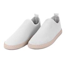 Tênis Casual Feminino Slip On Confortável em Tecido Calce Fácil Sapato Feminino