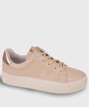 Tênis Casual Feminino Verniz Recorte Bebecê Bege-11094 Tênis Casual Feminino Verniz Recorte Bebecê Bege-11094