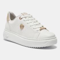 Tênis Casual Feminino Via Marte 055-033 - Branco/Dourado Tênis Casual Feminino Via Marte 055-033 - Branco/Dourado