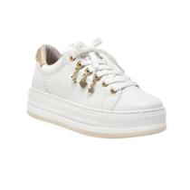 Tênis Casual Feminino Via Marte 093009- Branco/ Gold