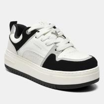 Tênis Casual Feminino Via Marte 306-004-01 Branco e Preto