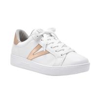Tênis Casual Feminino Via Marte Branco/Dourado 064-002