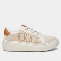 Tênis Casual Feminino Vizzano Flat Form Branco Off/Caramelo - Ref 1339.332