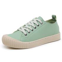 Tenis Casual Flatform Feminino Com Cadarço Palmilha EVA Macia Basico Confortavel