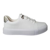 Tenis Casual Flatform Feminino Vizzano Inteiro Branco Pedraria 1442.201