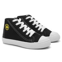 Tênis Casual Infantil Colegial Cano Alto Escolar Preto