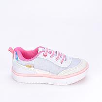 Tênis Casual Infantil Feminino Kidy Happy Branco Rosa Tênis Casual Infantil Feminino Kidy Happy Branco Rosa