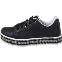 Tênis casual infantil feminino sola alta com detalhe conforto criança preto Tênis casual infantil feminino sola alta com detalhe conforto criança preto