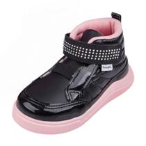 Tênis Casual Infantil Menina Cano Alto Brilho Pompom Pampili