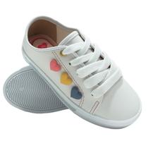 Tênis Casual Infantil Molekinha Corações Fashion Confortável Napa 2524 333