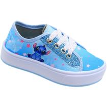 Tênis Casual Infantil Ortobessa Lona Stitch Juvenil Menina