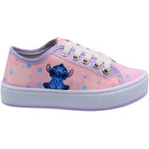 Tênis Casual Infantil Ortobessa Lona Stitch Juvenil Menina