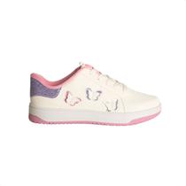 Tênis Casual Infantil Pink Cats Borboleta Off White