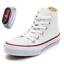 Tênis Casual Lançamento Botinha Infantil e Adulto + Relógio Digital de Brinde