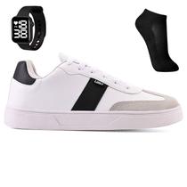 Tenis Casual Masculino Adulto Classico Basico Light Original + Meia e Relogio Digital