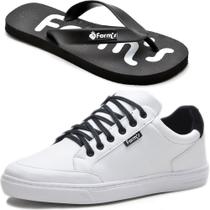 Tênis Casual Masculino Cano Baixo com Chinelo Branco