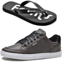 Tênis Casual Masculino Cano Baixo com Chinelo Form's Marrom